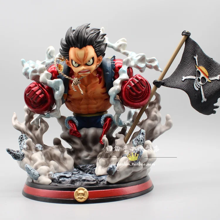 One Piece Anime Gk Fourth Gear Monkey D. Luffy Bbt Double Fists Flag Statue Pvc Action Figurine Collectible Model Toys Gifts