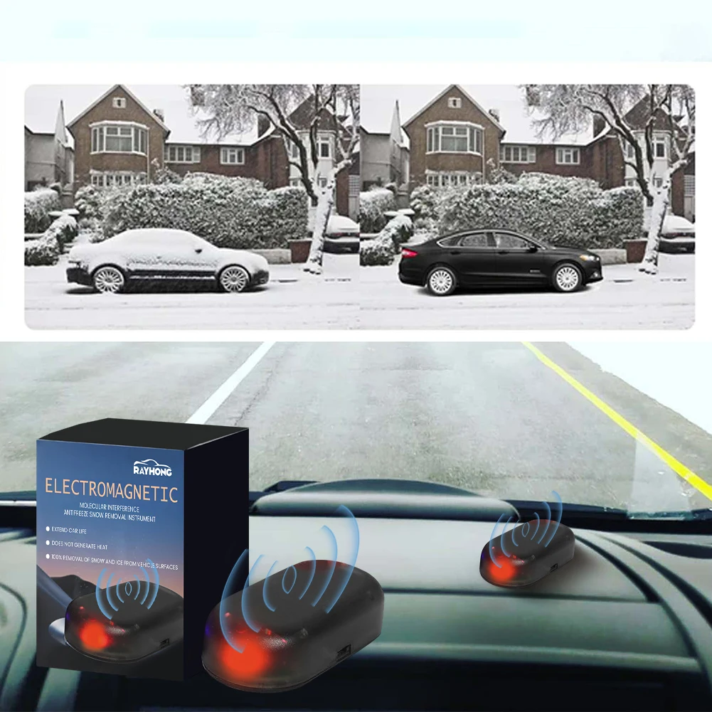 1-10pcs Car Anti-freeze Instrument Solar Energy Snow Plow Electromagnetic Molecular Windshield Glass Protect The Vehicle Surface