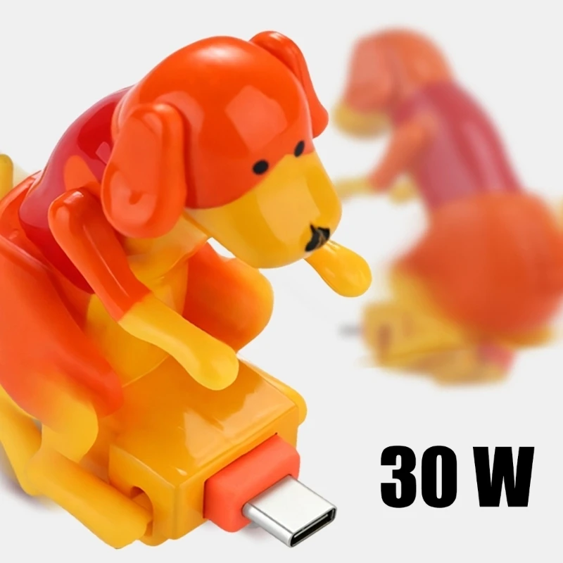Animated Puppy USB C To USB C Fast Charging Cable 30W With Moving Dog Design For Phones And Laptops F19E