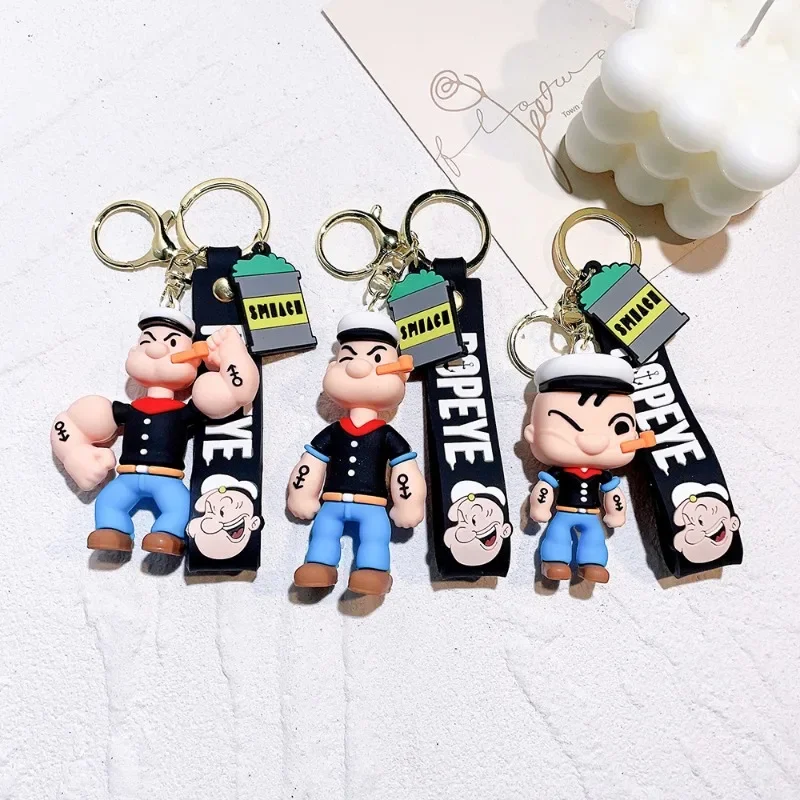 Creative Popeye Cartoon Peripheral Keychain Backpack Doll Pendant Accessories Car Keychain Friends Student Christmas Gift