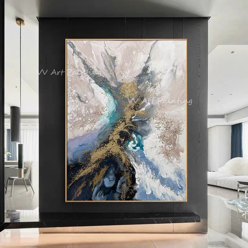 Ocean canvas simple on the wall texture slice images living room manual canvas oil painting art poster bedroom adornment