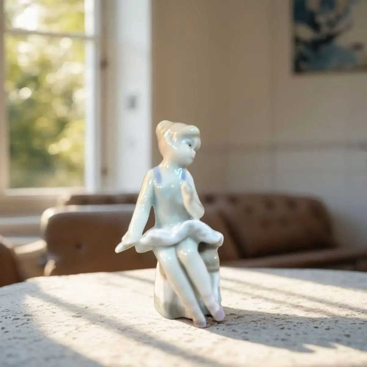 All ceramic hand-painted ceramic ballet little girl porcelain puppet decoration creative crafts