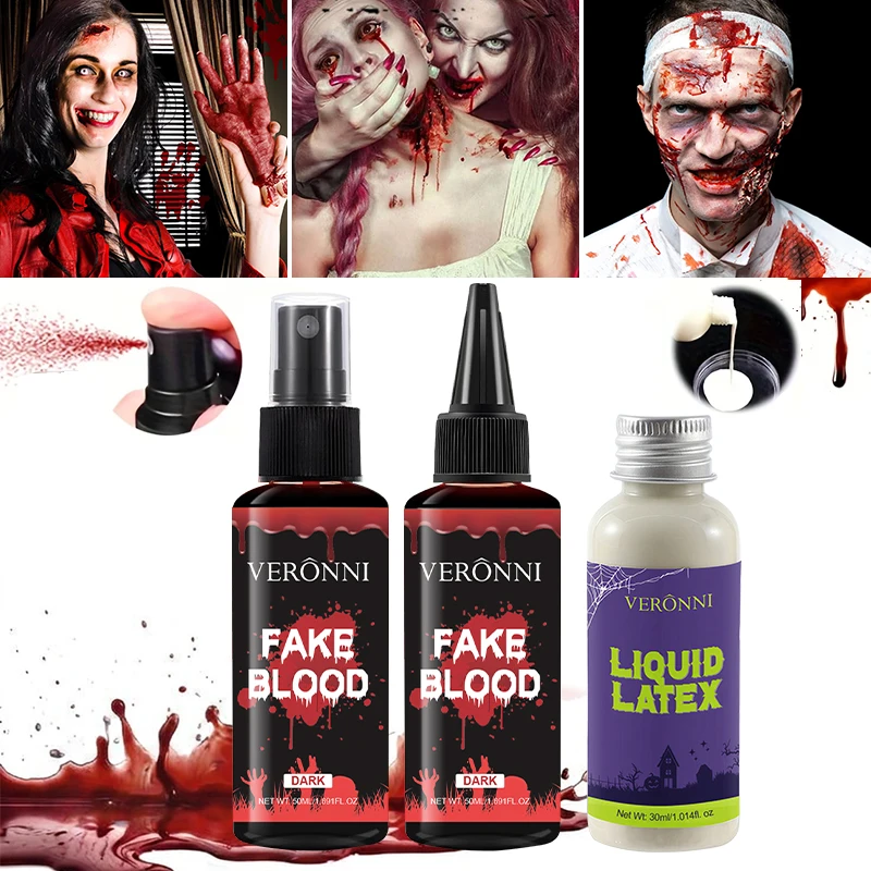 Halloween Skin Wax Plasma Makeup Kit Scars Wax Special Effects Stage Fake Wound Skin Wax Fake Blood 3pcs