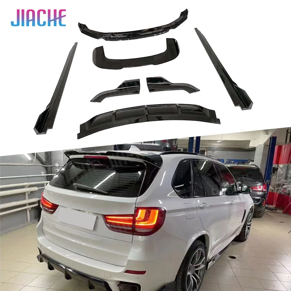 

ABS Front Lip Rear Diffuser Rear Spoiler Side Skirt Splitters for BMW X5 F15 M Sport 2015-2018 Car Body Kits Carbon Fiber