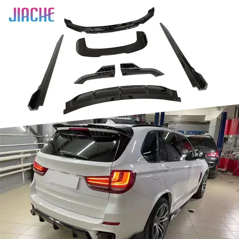 ABS Voorste Lip Diffuser Achterspoiler Side Rok Splitters voor BMW X5 F15 M Sport 2015-2018 Auto body Kits Koolstofvezel