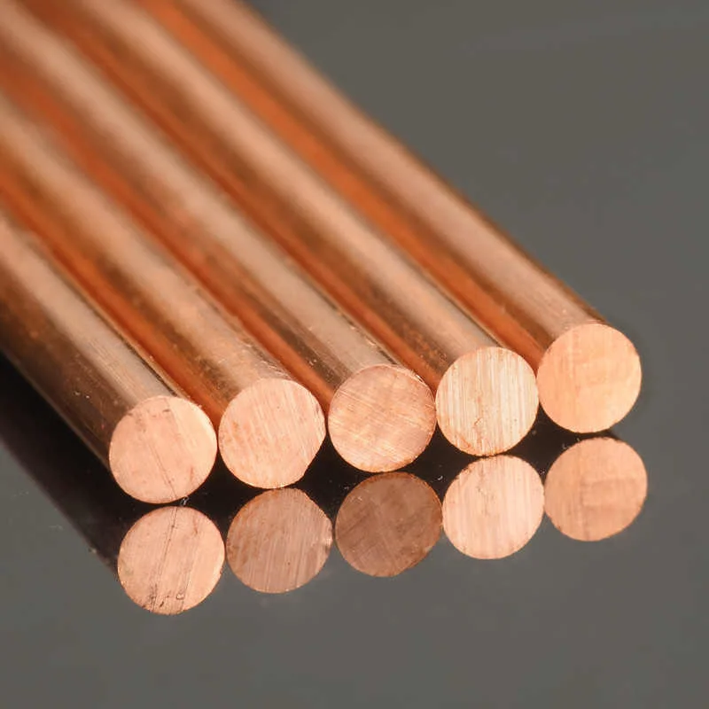 T2 Red Copper Rod Dia 0.8/1/1.2/1.5/2/2.5/3/3.5/4/4.5~20mm Solid Conductive Copper Round Rod Thin Electrode Bar for Metalworking
