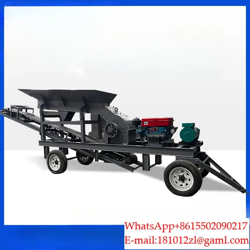 Mobile sand making machine construction waste concrete crusher small hammer crusher