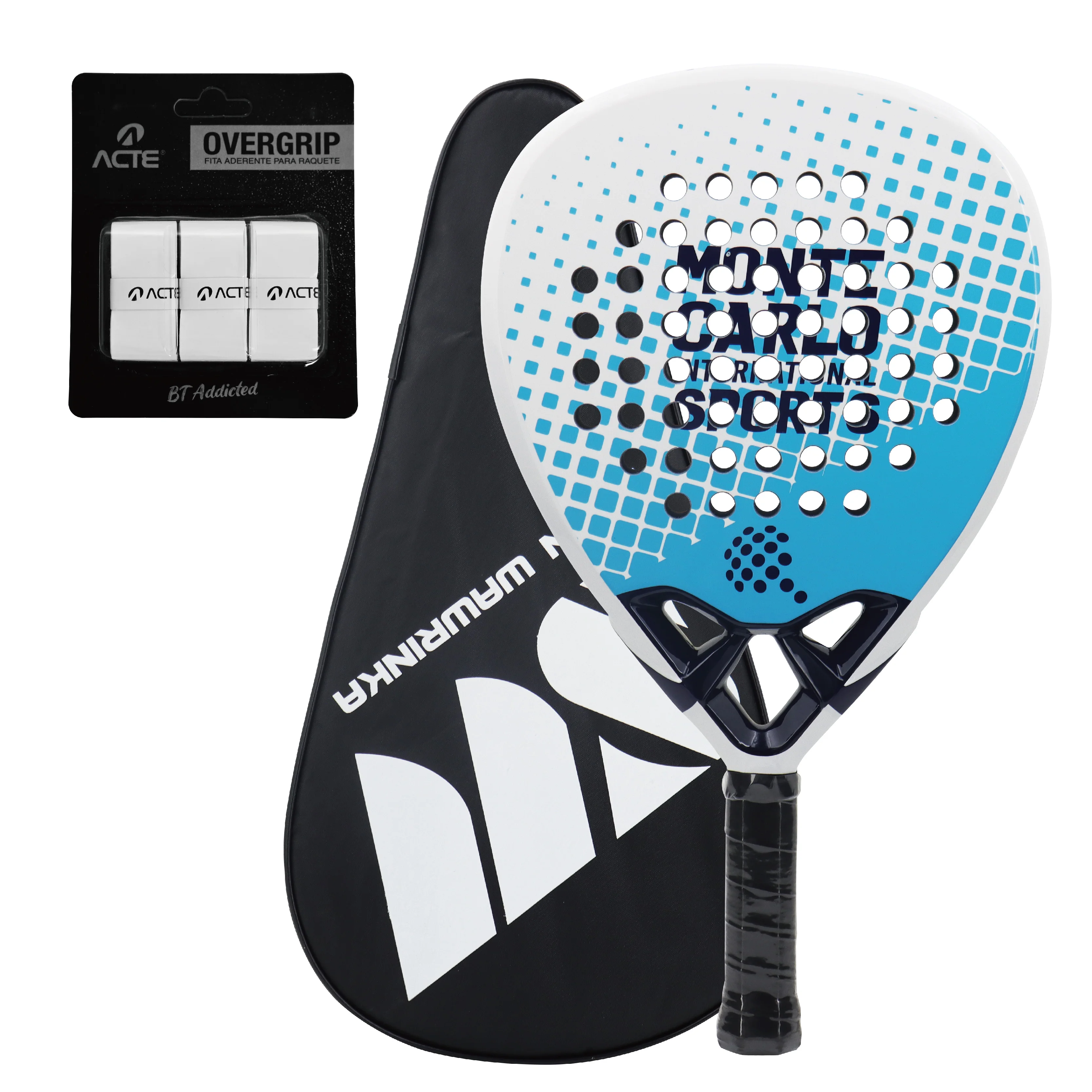 

Padel Racket with Cover and Grip Tape 18K Carbon Fiber Surface EVA Memory Flex Foam Core Padel Tennis Racquets Racket