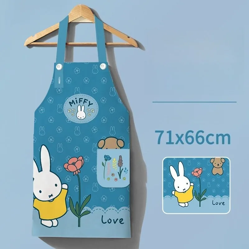 Cartoon Kawaii Good Looks Halter Neck Waterproof Apron Kitchen Cook Cooking Apron Anti-dirty Smock Four Seasons Available Miffy