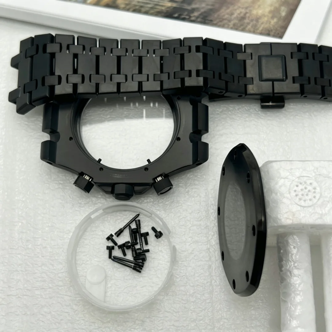 42MM Silver Gold Black Modified Watch Accessory Part Strap for Oak Case 31.8mm Dial VK64/63 Quartz Movement Pointer Kit No Logo