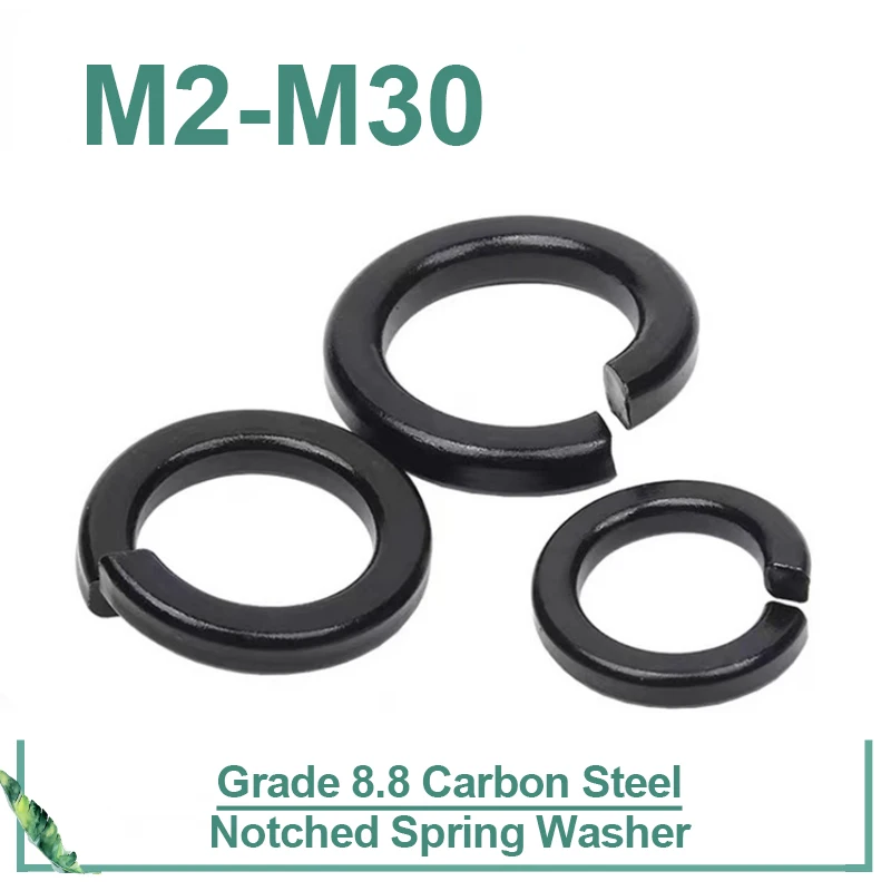 5/ 10/ 50/ 100pcs Spring Lock Washers Carbon steel Elastic Gasket M2 M2.5 M3 M4 M5 M6 M8 M10 M12 M16 M20 M24 M27 M30 GB93