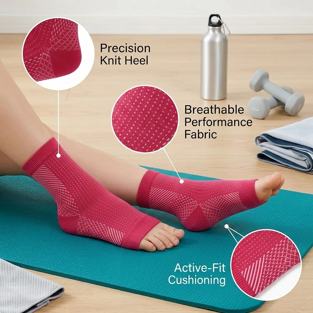

1 Pair Pack Ankle Compression Socks for Men and Women, Office Essential, High Elastic Support for Sports, Running, Cyclin