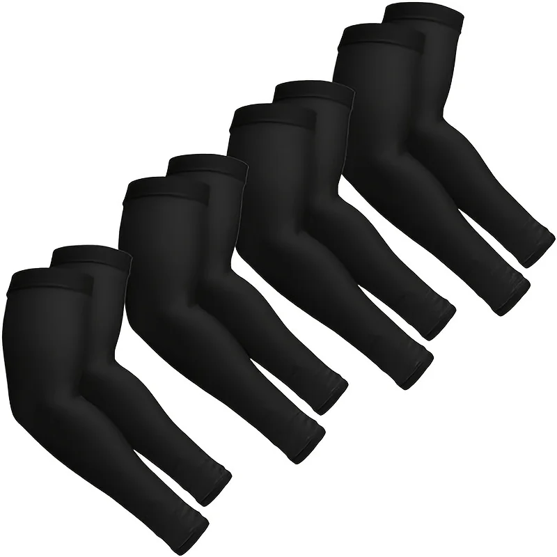 

1 pair of neutral auxiliary arm sleeves, breathable nylon fabric, suitable for golf, cycling, fishing, jogging - black comfortable cuffs
