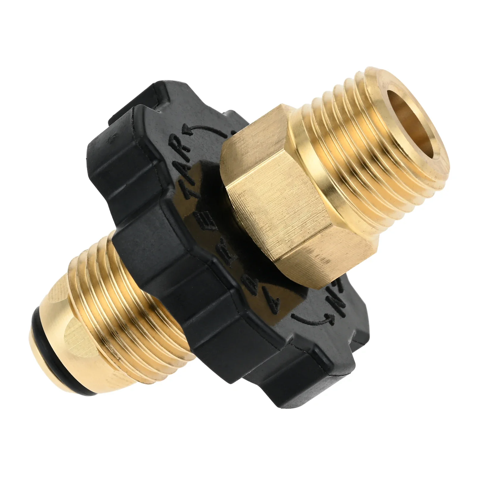 Pol Propane Gas Tank Adapter Plug with Full Flow x 1/4 Male NPT, 3/8" Male Flare and 1/2" Male NPT Converter Fitting for Camping