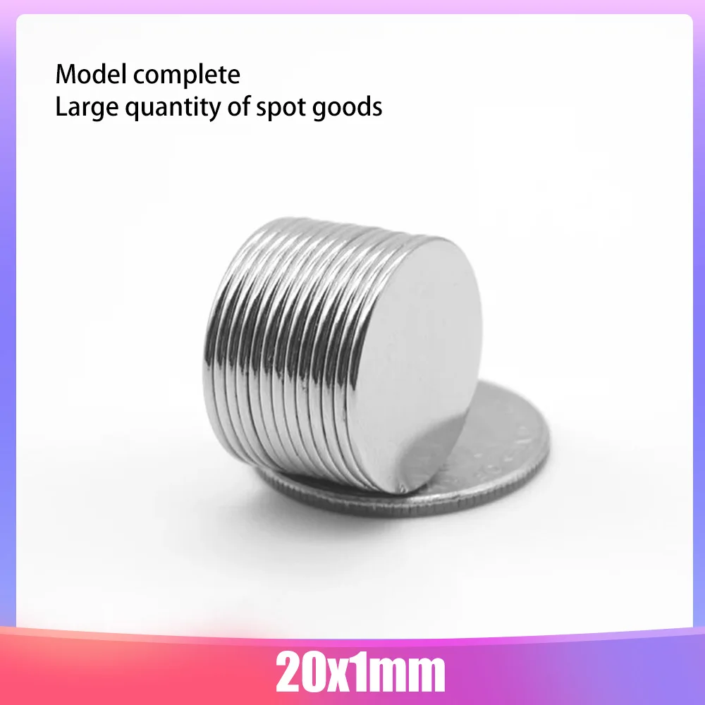 

5-100 PCS 20x1 mm Super magnetic Rare Earth Magnets 20*1mm Round Magnet 20mmx1mm Fridge Permanent Neodymium Magnet 20*1