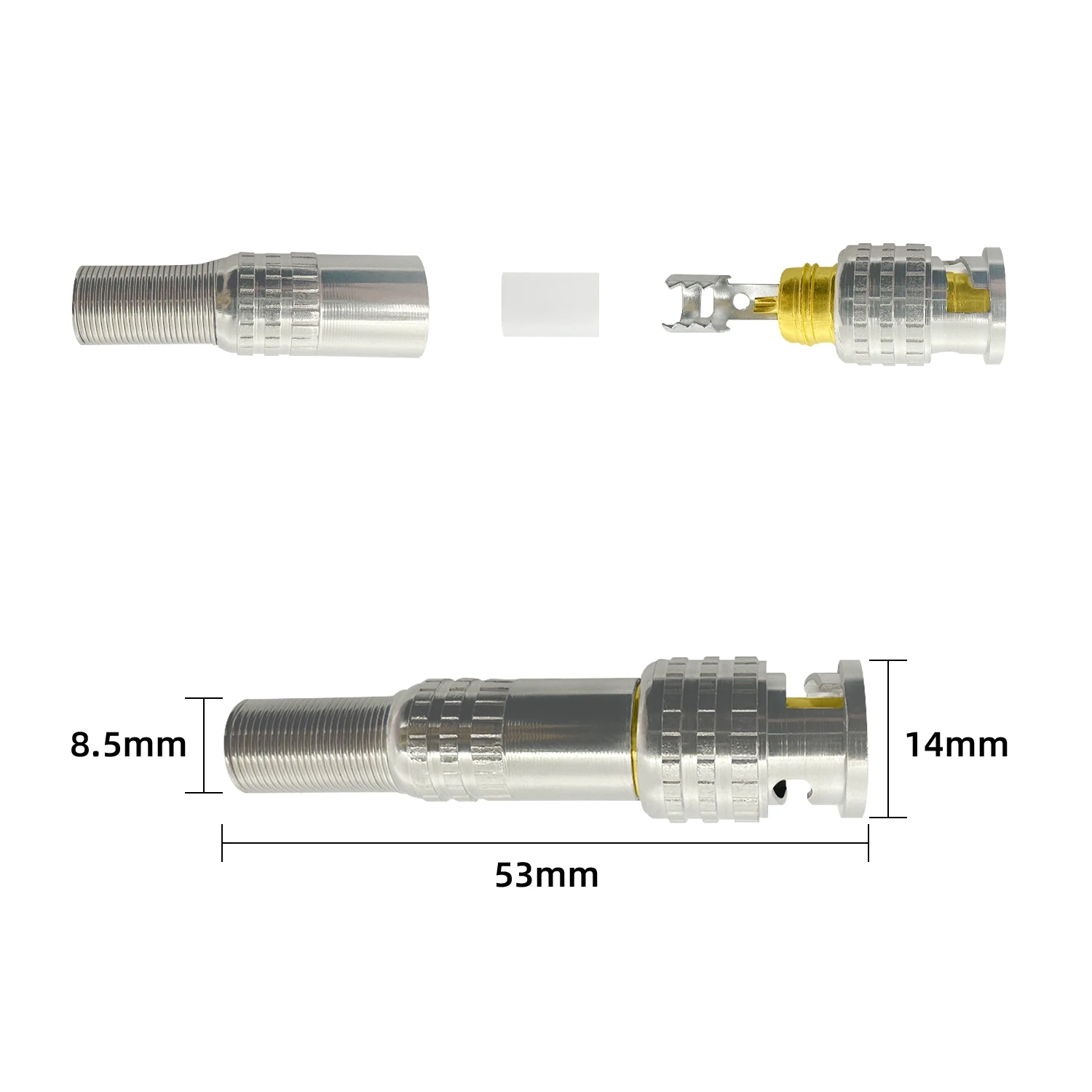 10pcs BNC to Q9 Solder Type Converter for 75-5 Surveillance Coaxial Cable CCTV Security System High Fidelity Video Connectors