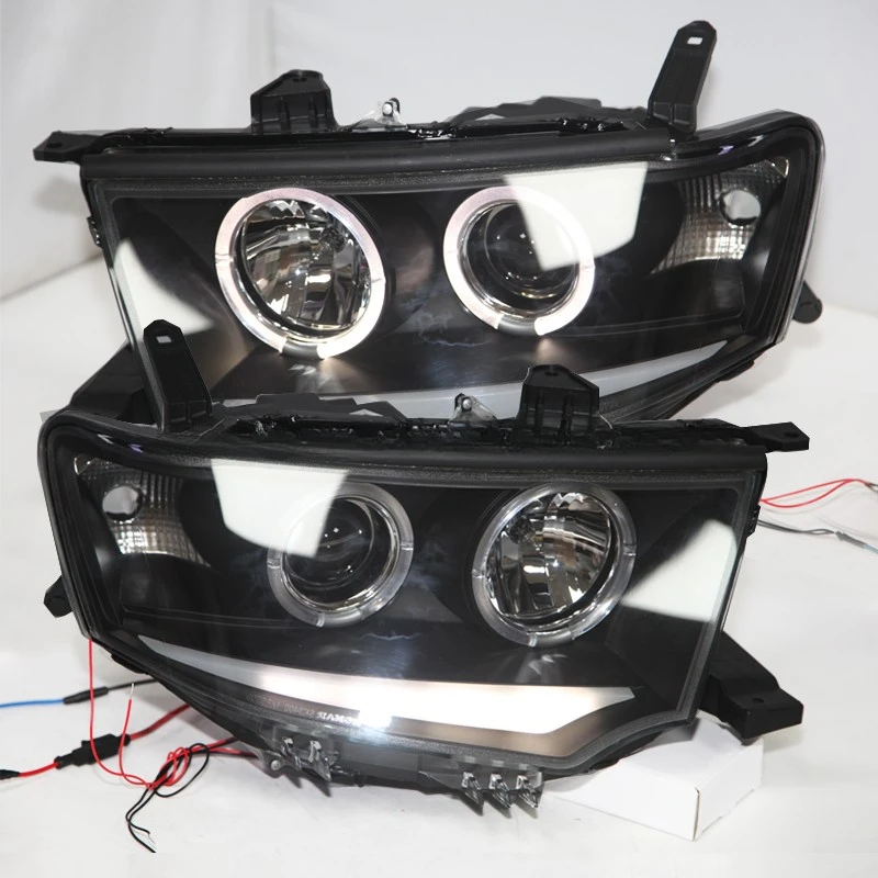 For Pajero Sport Montero Sport Nativa Pajero Dakar Challenger LED Angel Eyes Headlight 2009-2014 year SN