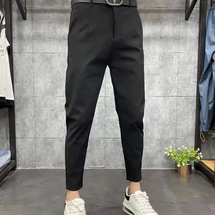 Calça cargo casual masculina estilo britânico, calça de streetwear, calça justa, moda jovem, outono, inverno, A158, 2024