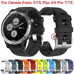 QuickFit 22 26mm Official Band For Garmin Fenix 5 5X Plus 6 6X Pro 7 7X 3 HR Watch Strap Epix Gen 2 Silicone Watchbands Bracelet