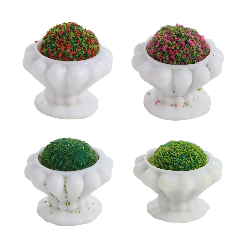 Cartoon Green Plant Bonsai Figurines Realistic Cute Mini Plant Bonsai Ornament Resin Crafts DIY Flower Pots Statue