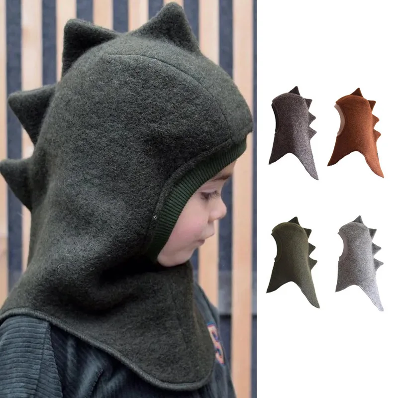 

Children Hat 2025 Autumn Winter New Three-dimensional Dinosaur Windproof Baby Warm and Velvet Ear Protection Hat