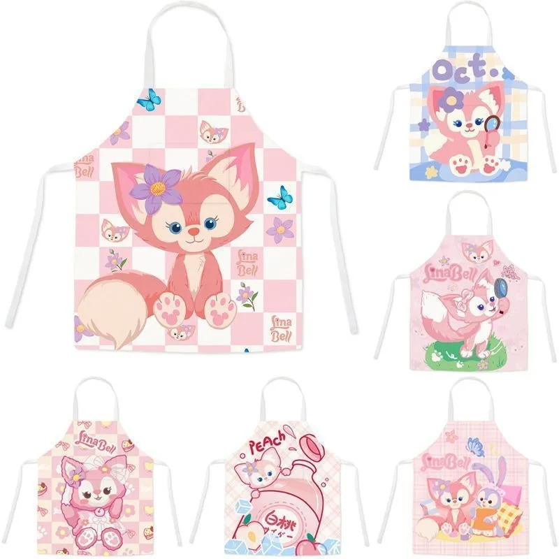 Disney's cute Bell apron, children's meal anti -pollution apron, kitchen cooking baked apron, parent -child home cleaning tool