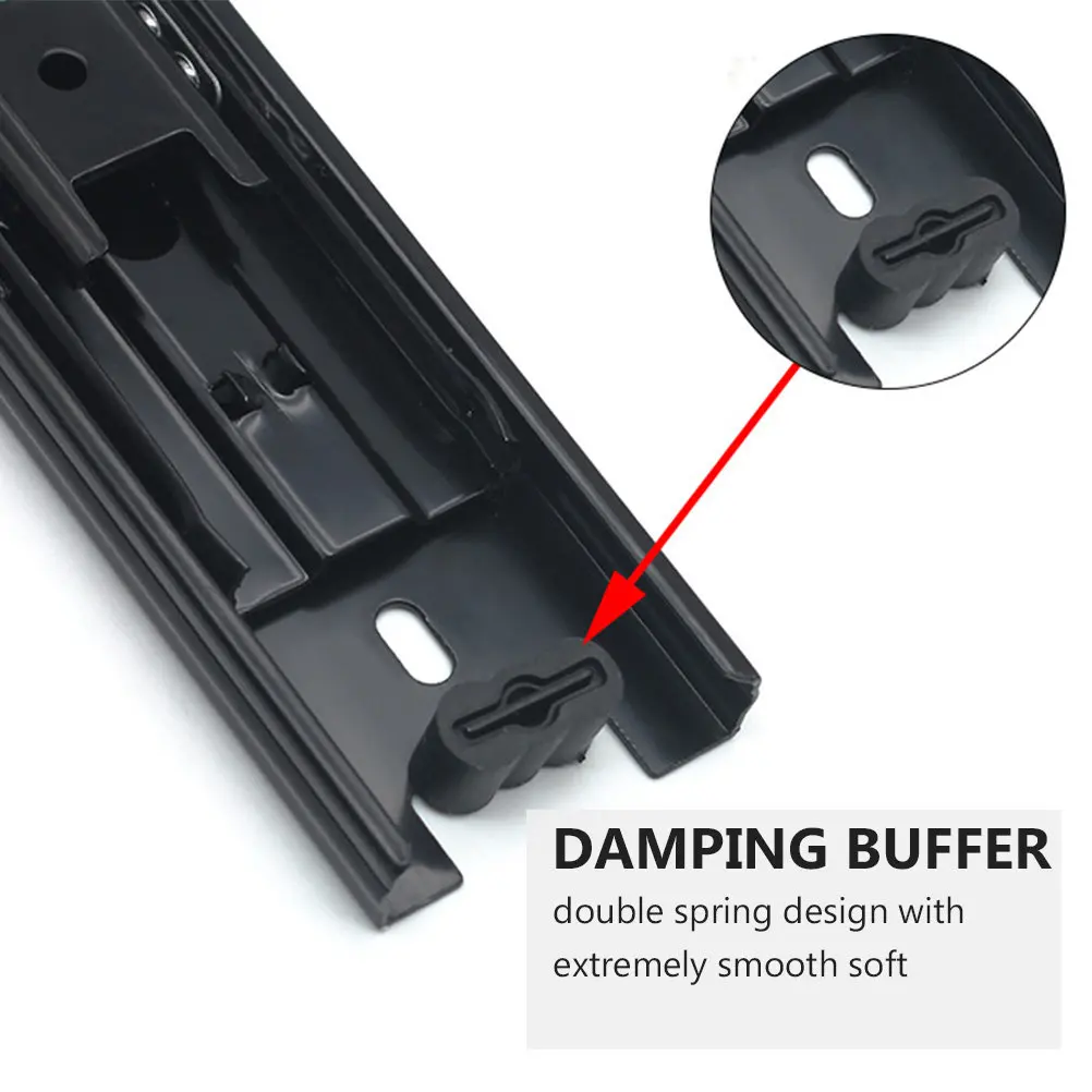 Silent Drawer Track Rail Three-section Ball Slide Thickened Cabinet Extended Bearing Guide