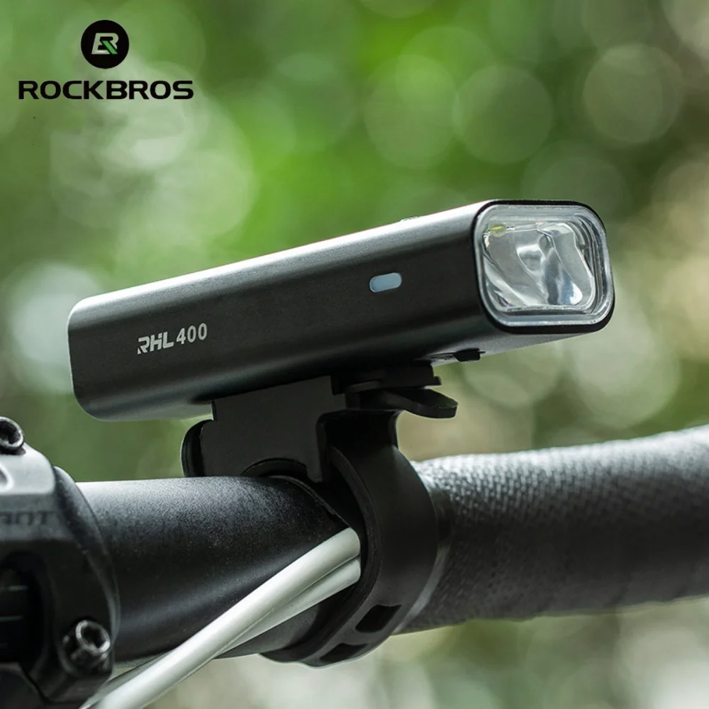 ROCKBROS Bicycle Light RHL400 Strong Light Flashlight Bicycle Front Light Outdoor Rainproof Headlight Night Cycling Accessories