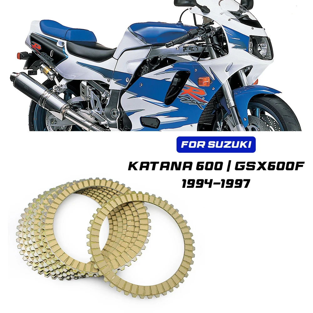 

8PCS Motorcycle Friction Clutch Disc Plates For Suzuki GSX750F 1993-1995 GSX600F Katana 600 1994 1997 GSX R750 GSXR750 600W