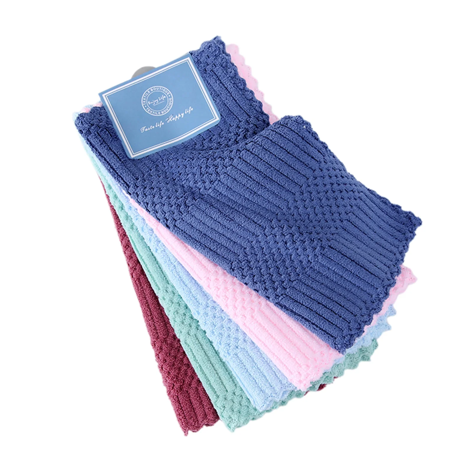 30x30cm Hand Towels Set Coral Fleece Soft Kitchen Dish Towels Decor Dishcloths for Bathroom Housewarming Presents 5Pcs Towel Set