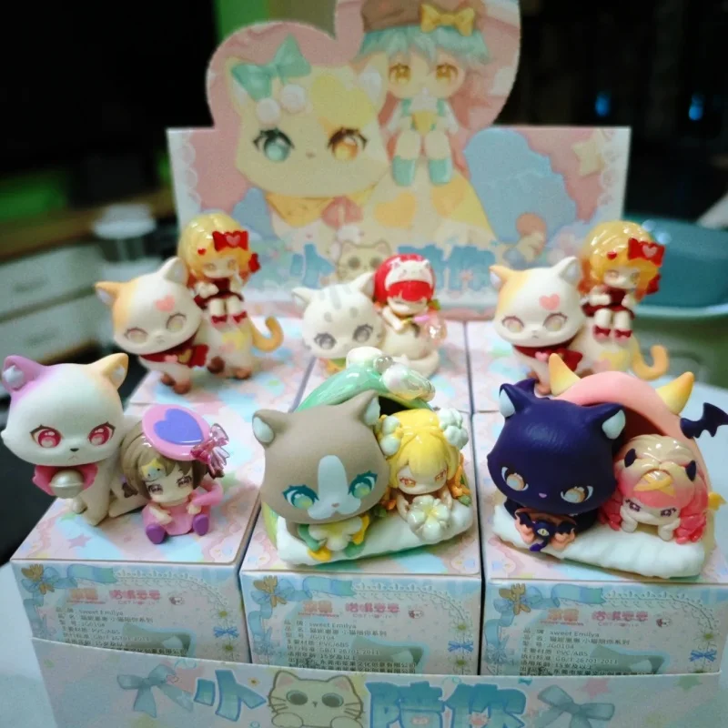 ベリーキャット ニャナイ キュートな猫の置物 ブラインドボックス トレンディなコレクタブルトイ 女の子の誕生日プレゼント リトルキャットコンパニオンシリーズ