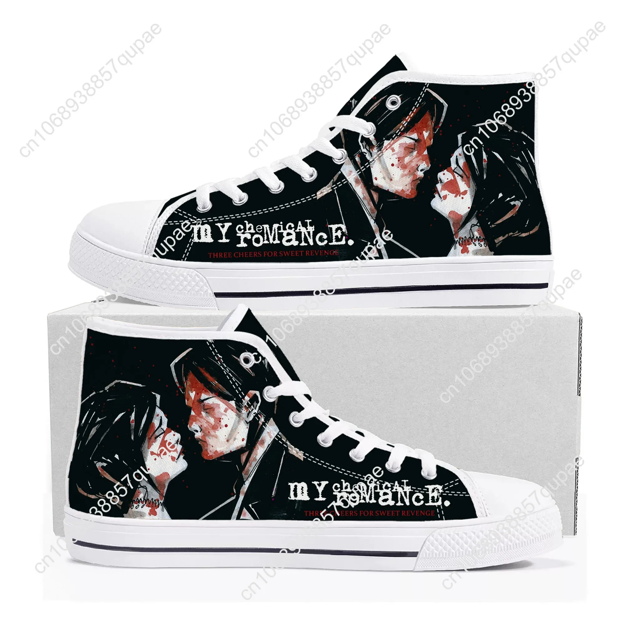 My Chemical Romance Rock Band High Top High Quality Sneakers Mens Womens Teenager Canvas Sneaker Casual Couple Shoes Custom Shoe