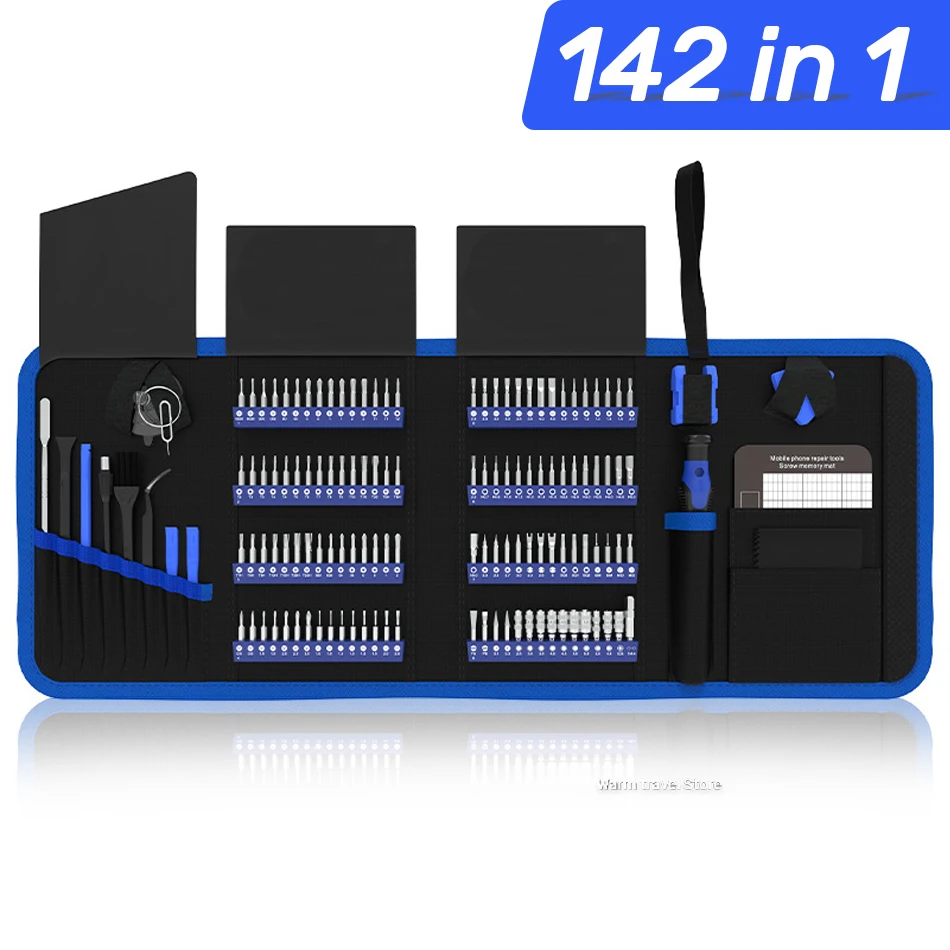 

Precision Screwdriver Sets 142-Piece Electronics Precision Screw Driver with 120 Bits Magnetic Repair Tool Kit for Phone PC