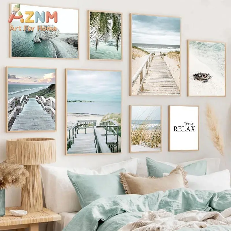 1 Stück Seelandschaft Leinwanddruck Poster Wohnzimmer Wandkunst
