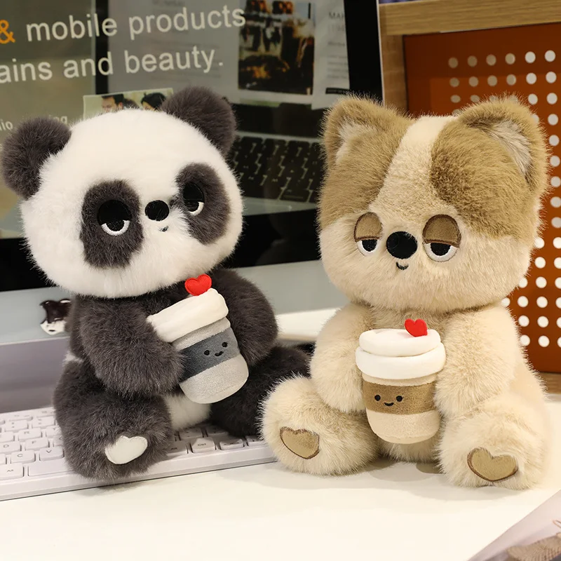 Cute Sleepy Animal Series Plush Toy 11cm Panda, Rabbit,Sloth,Cat Plush Pendant Keychain 22cm Soft Stuffed Animal Doll Kid Gift