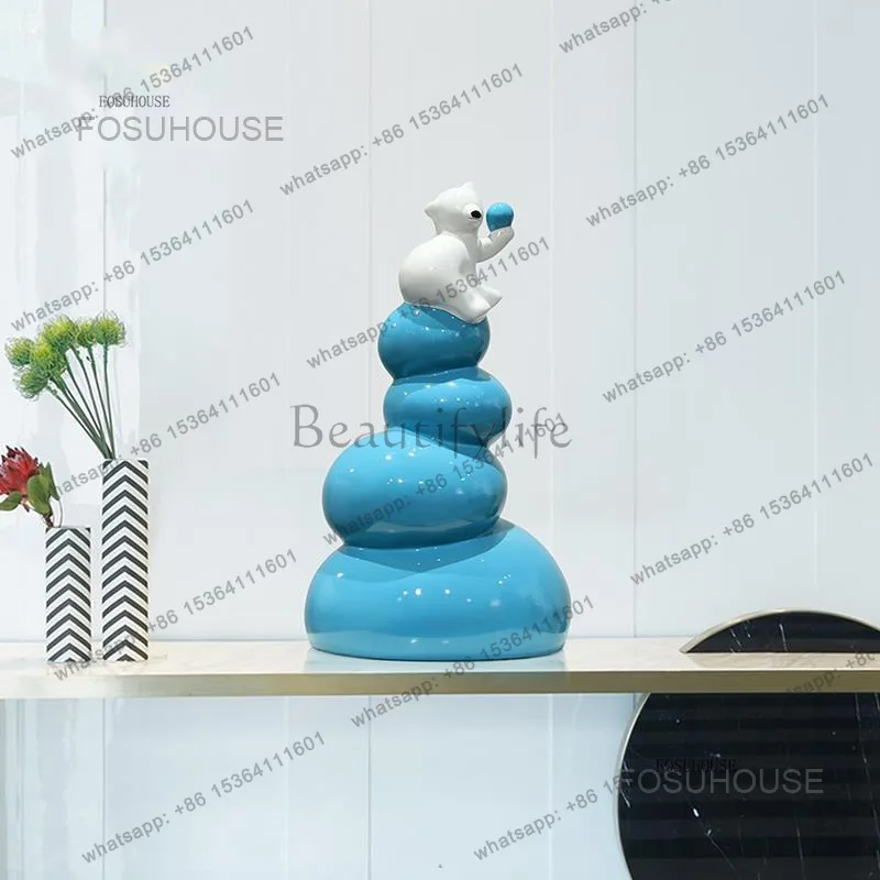 Home Decoration Creative Large Sculptures Sales Office Hotel Cartoon Animal Large Ornaments Art Porch Statues Soft Decoration