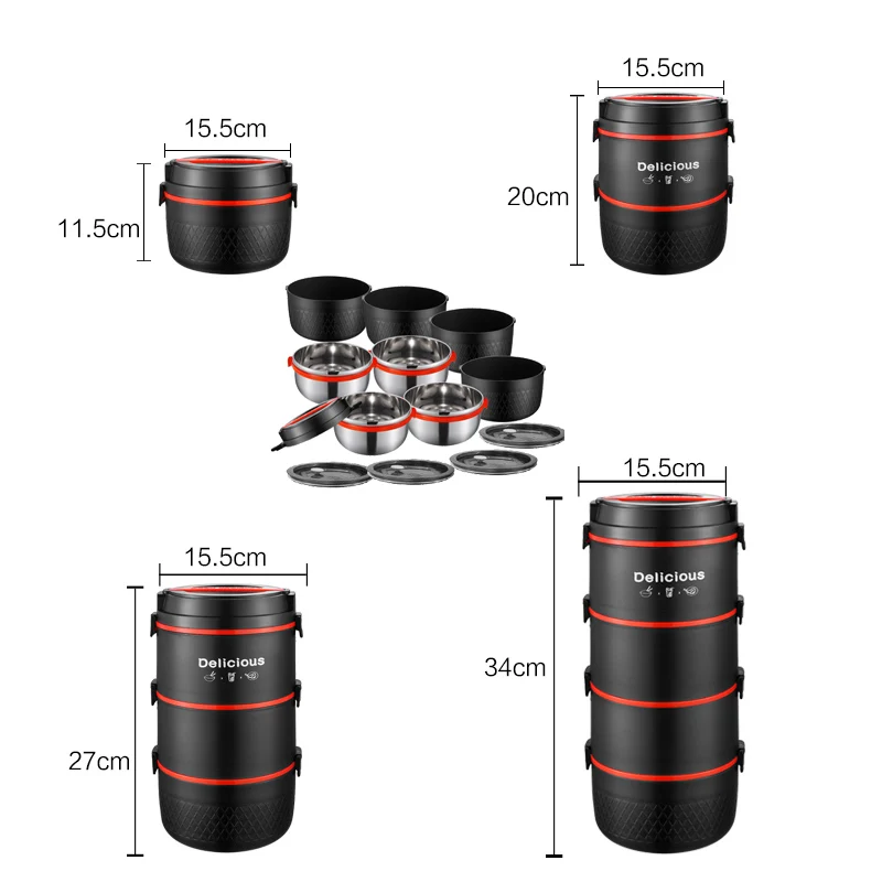304 Stainless Steel Bento Box Microwave Safe Thermal School Child Portable Lunch Box For Kid Picnic Leakproof Food Container Set