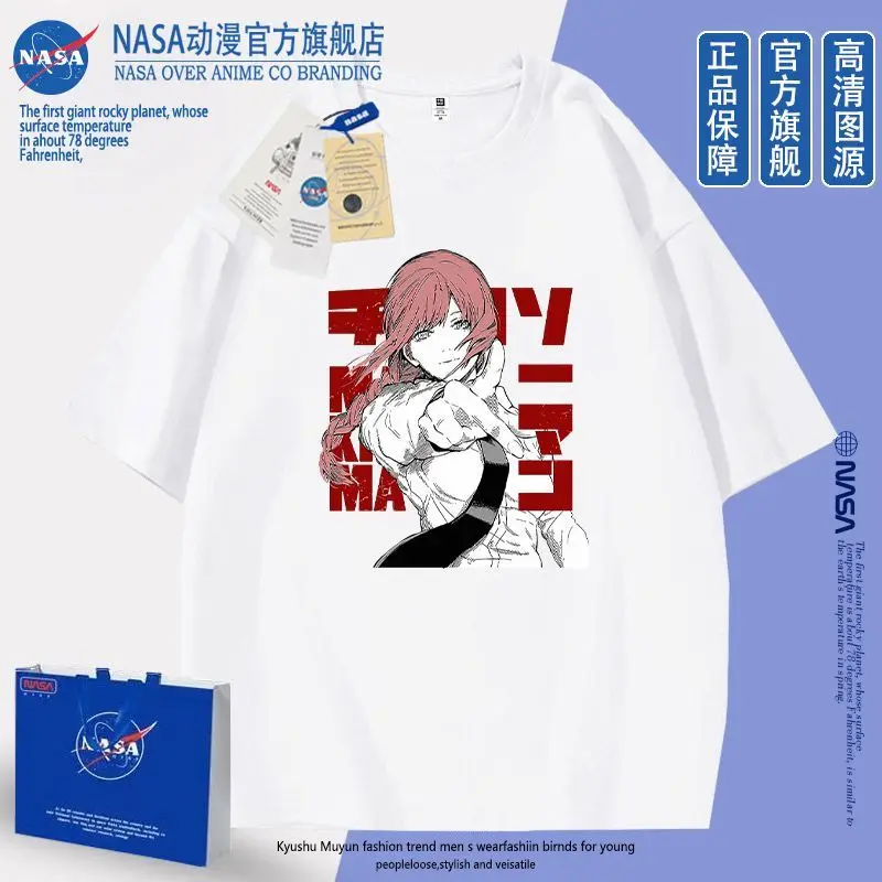 Anime Chainsaw Man – The Movie: Reze Arc Makima Cosplay Printed Short Sleeve T-Shirt Versatile in Summer Halloween Gifts
