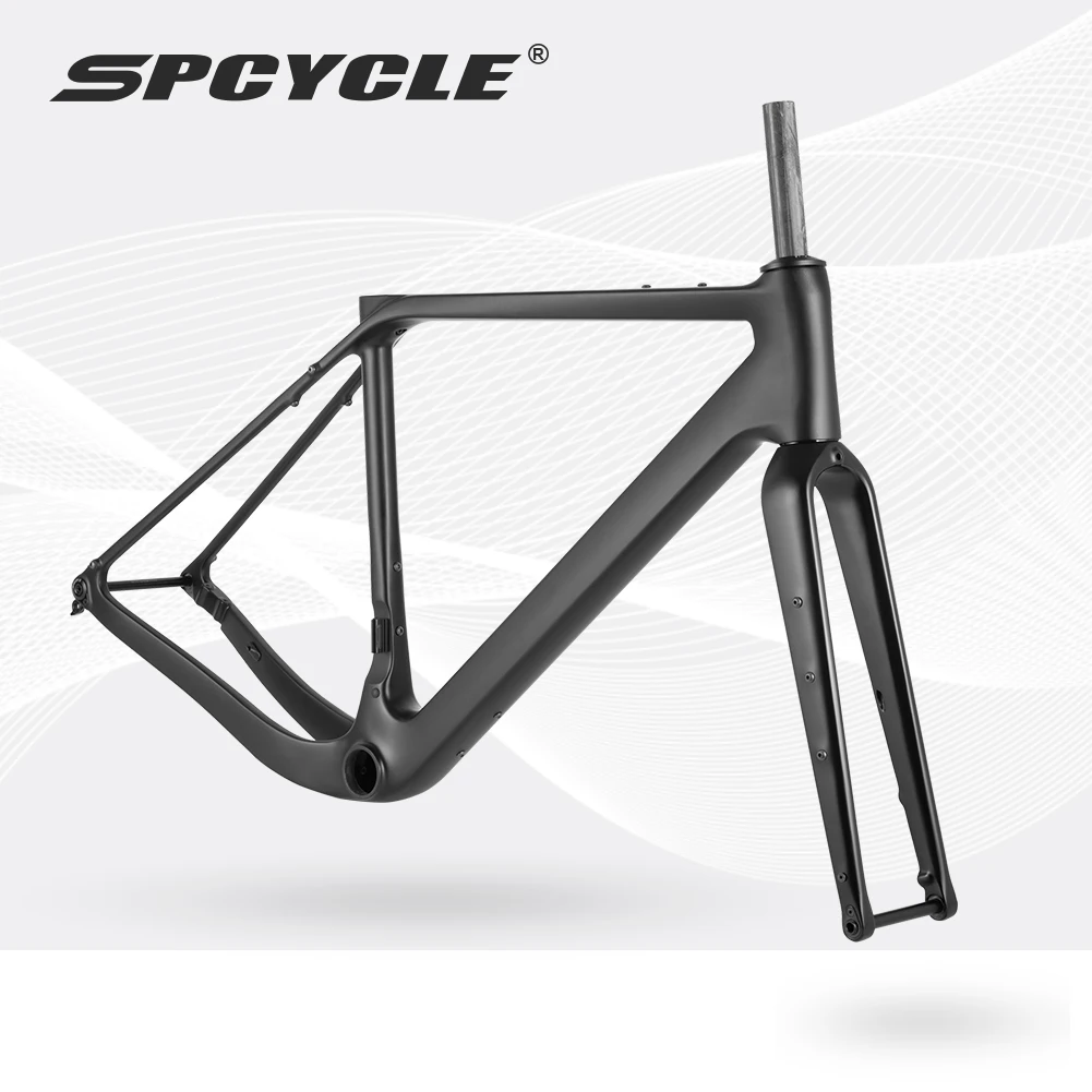 Spcycle G058 Full Hidden Cable Carbon Gravel Bike Frame Max Tire 700x50C T47 Thread BB Endurance Gravel Bicycle Frameset