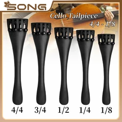 1/3pcs cello carbon fiber Tailpiece with Adjustable 4 black fine tuners for 4/4 3/4 1/2 with nylon end rope tail cello parts