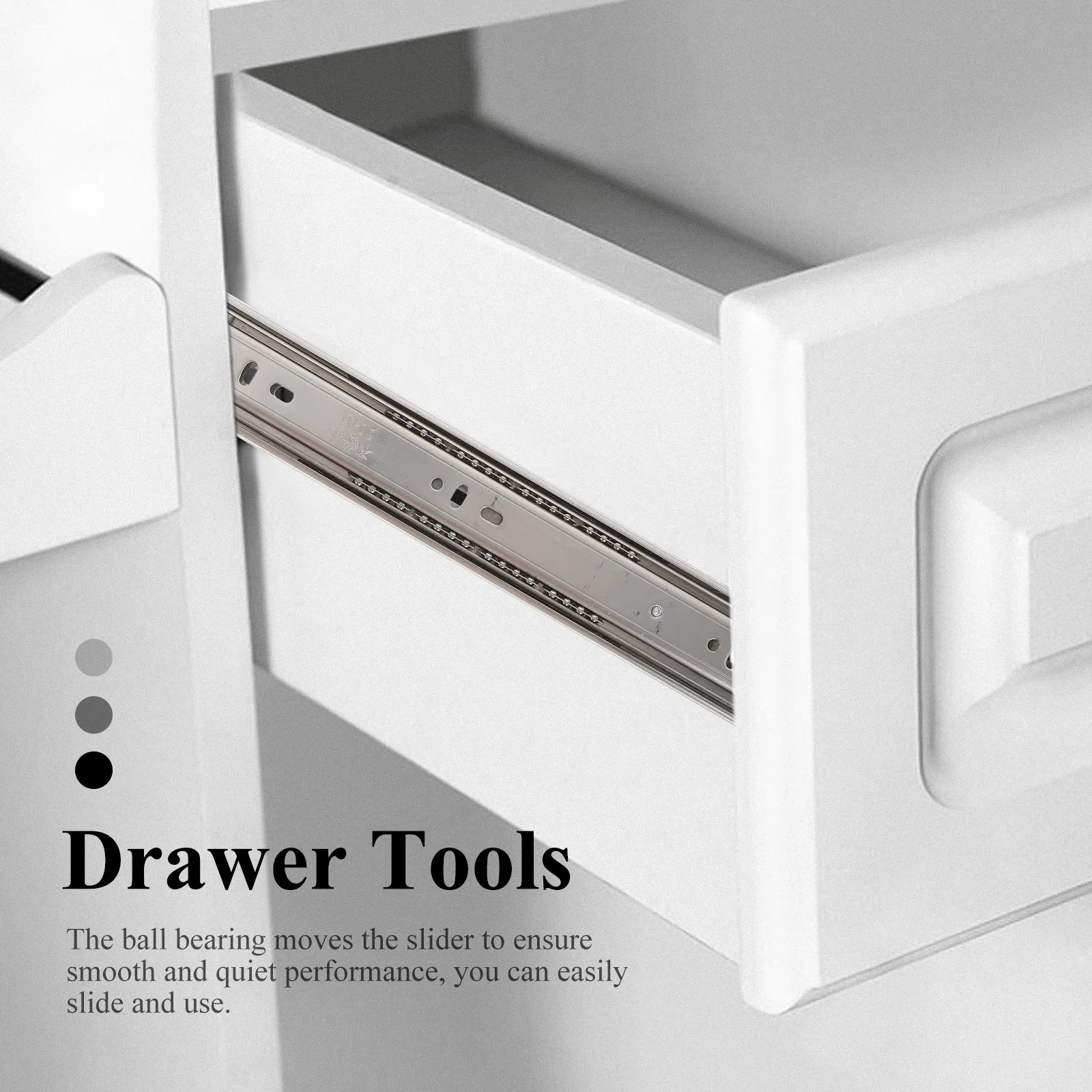 1Pair Stainless Steel Drawer Slides Heavy Duty Full Extension Ball Bearing 12 Inch Side Mount for Dresser Cabinet Cupboard Push
