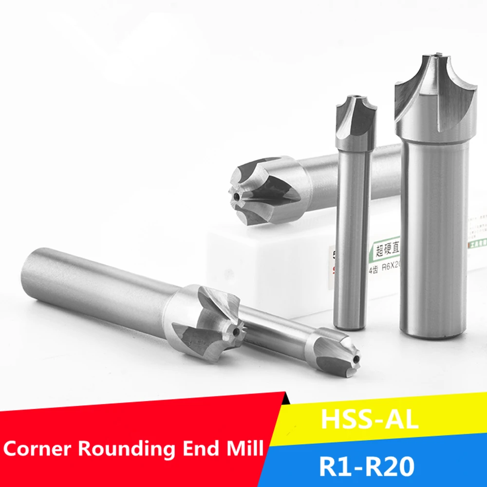 NEW 1Pcs Corner Rounding End Mill HSS R Angle Fillet Radius Quarter Circle Cutter 2&4 Flute Inch Machine Tool R1 R2 R3 R4 R5 R20