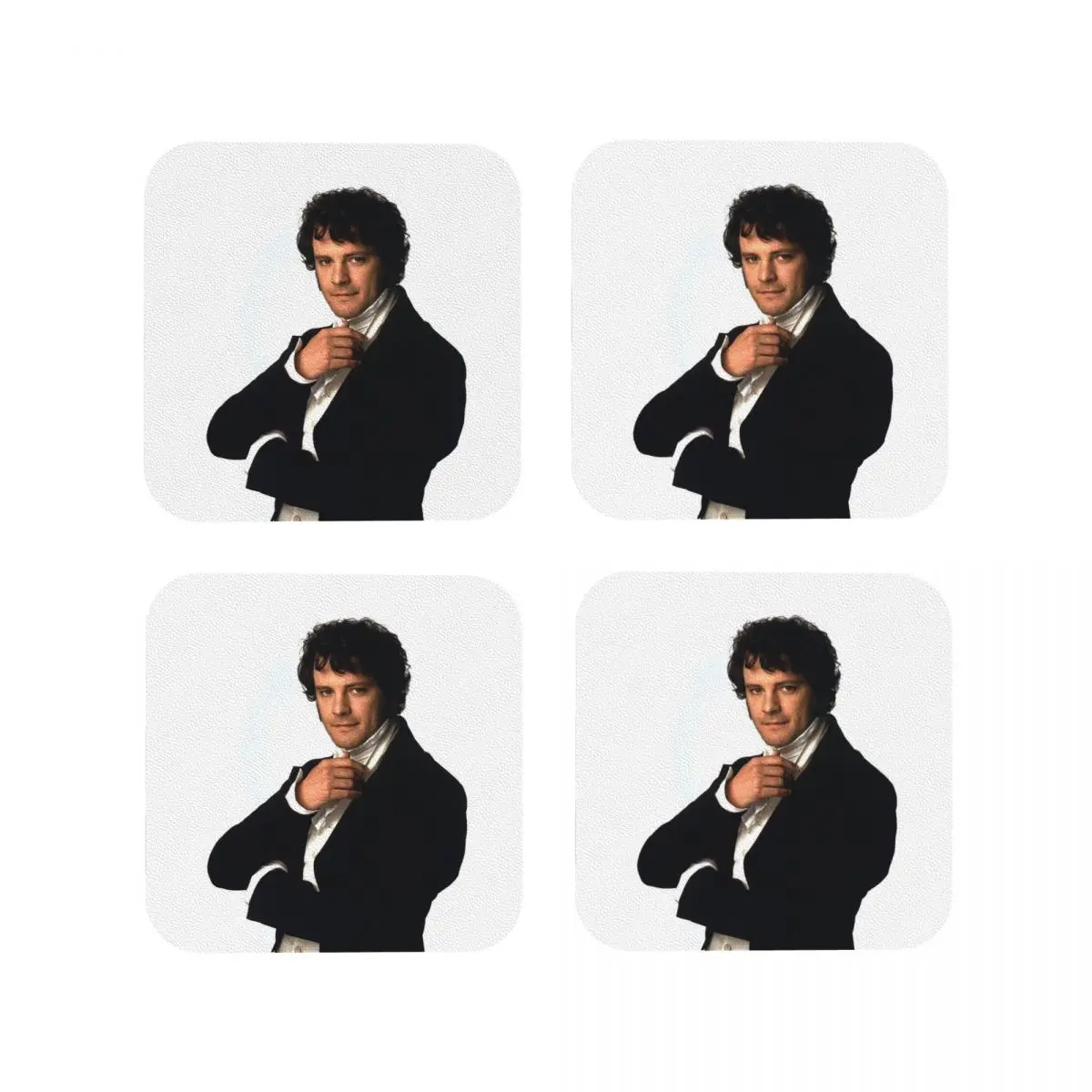 

Colin Firth As Mr Darcy In Pride And Prejudice Подставки Кухонные салфетки Изоляционные коврики для чашек Кофейные коврики Посуда Подушечки Набор из 4 шт.