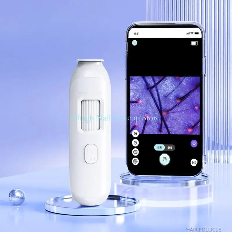 28TA محلل جلد فروة الرأس متعدد الوظائف مع اتصال واي فاي كاميرا عالية الوضوح للعناية بفروة الرأس تكبير 50x-200x #1