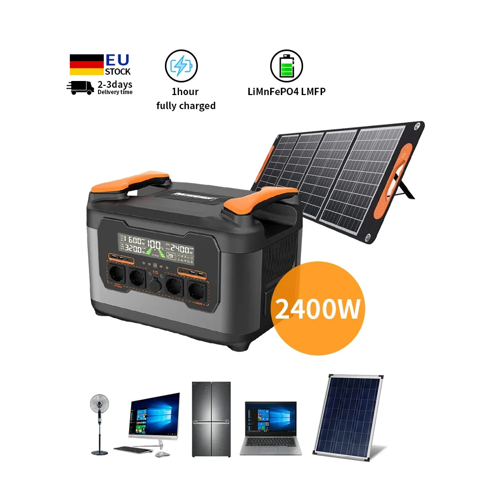 

Newsmy Camping Super Charing 2400W 220V 110V Large Capacity Powerbank solar generator for outdoor