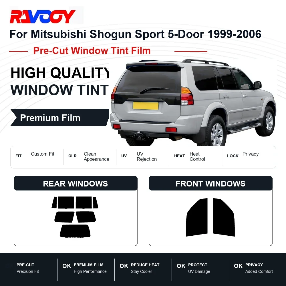 premium-pre-cut-window-tint-for-mitsubishi-shogun-sport-5-door-1999-2006-front-rear-windows-uv-heat-rejection-privacy-film
