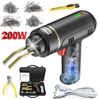 200W Hot Stapler Rechargeable Plastic Welding Machine Bumper Repair Kit 5000mAh Battery Type-C Rechargeable Car Bumper Repair