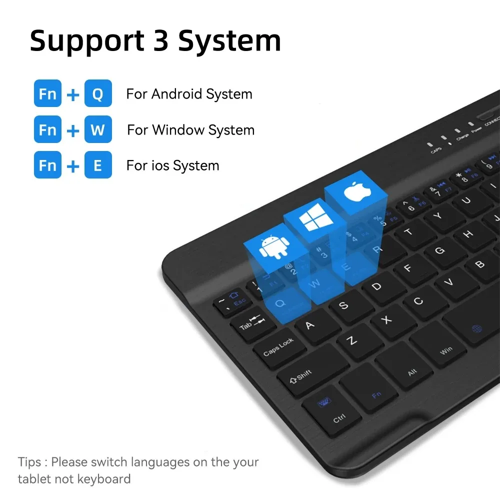 ماوس لوحة مفاتيح بلوتوث لجهاز iPad Mac Android Phone Tablet Slim Office Mini Wireless Keyboard لأجهزة الكمبيوتر المحمول Android IOS Windows