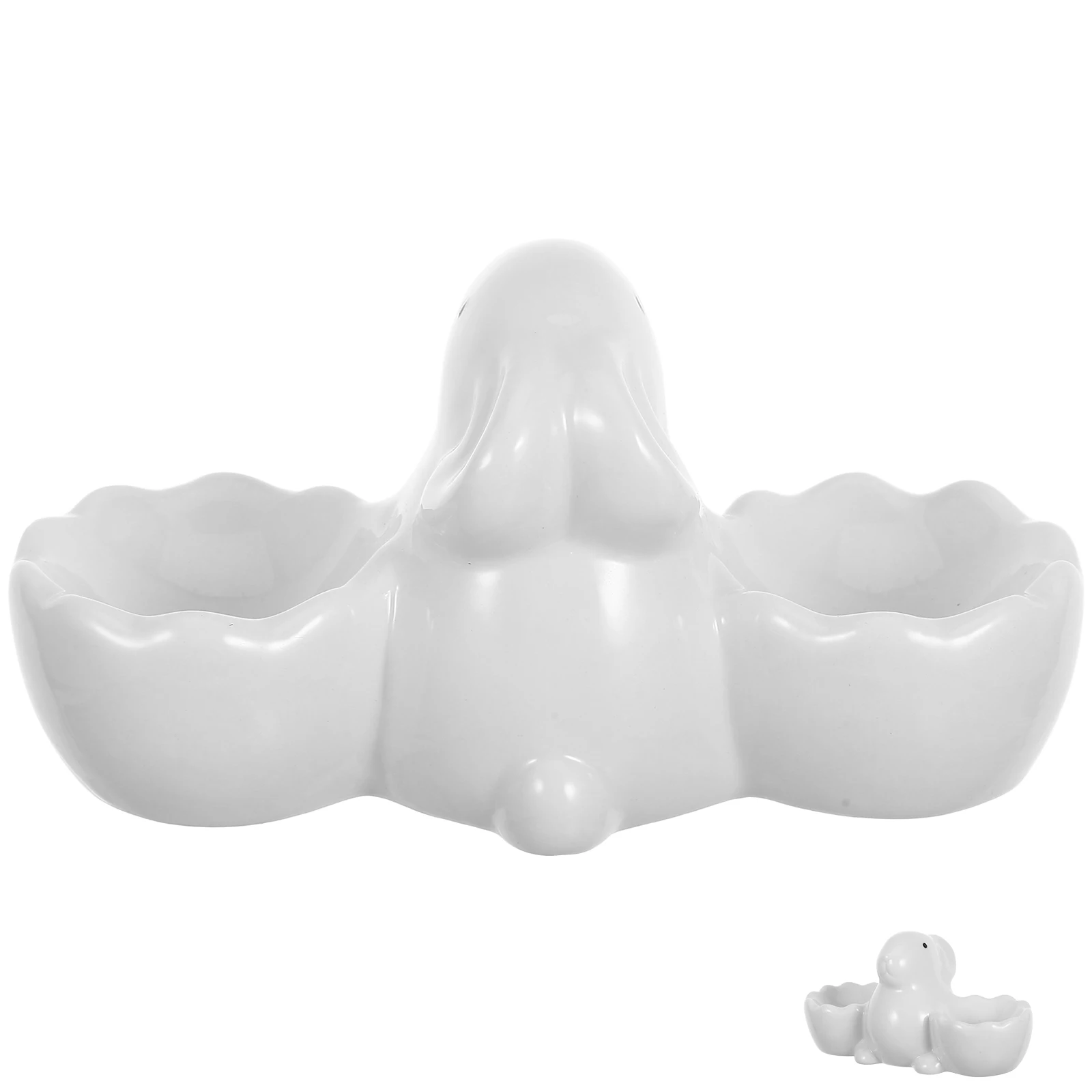 

Ceramic Double Holder Easter Rabbit Egg Cup Cute Bunny Design Soft Boiled Eggs Holder Decorative Egg Display Breakfast Table