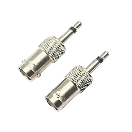 Imagen 2 del producto Adaptador Mono a BNC de 3,5mm, conector hembra BNC a enchufe macho TS de 1/8 "", conector bidireccional niquelado para Radio CCTV DVR, 2 uds.